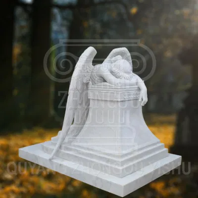 Marble Statue Weeping Angel Memorial, Angel Sculpture Monument