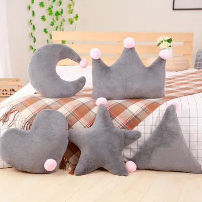2021 Fashion Cushion Home Decoration High Quality Plush Toy Moon Star Love Shape Pillow