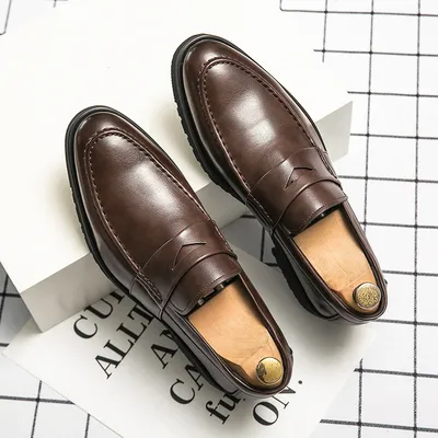 Men's High-End 1: 1 Genuine Leather Dress Shoes British Style Breathable Versatile Lightweight Design