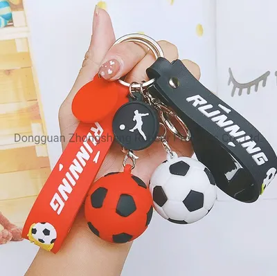 China Supply 2022 Word Hangings 3D Football Cup Soft Plastic PVC Key Chain