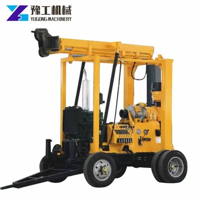 Diesel Wheel Type Deep Water Well Geothermal Rigs Manual Earth Auger Drilling Machine