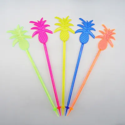 Colorful Pineapple Cocktail Stirrer for Fun Drink Mixing