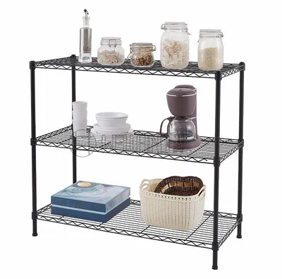 Detachable Multifunction Rack Organizer 3-Tier Metal Wire Storage Shelf for Bathroom Kitchen Living Room