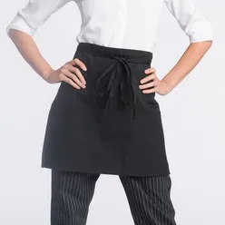Two Patch Pockets 19 Inch Waiter Waitress Bistro Half Waist Server Aprons