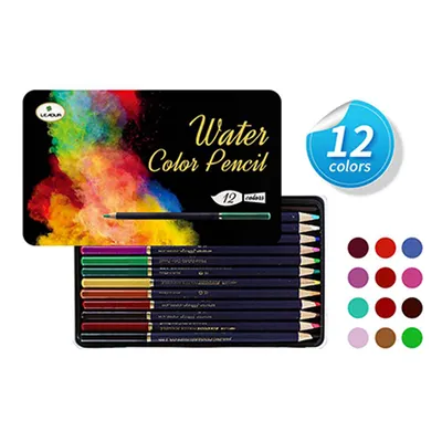 12 Colors Student Beginners Drawing Water Color Pencil Set