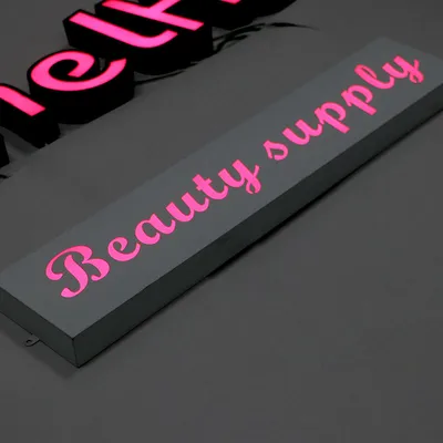Frontlit Pink Salon LED Logo Sign for Business