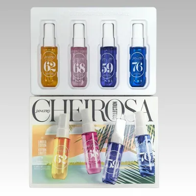 4 PCS Tropical Fragrance Mist Set Body & Hair Perfume Spray Sampler Kit for Gift