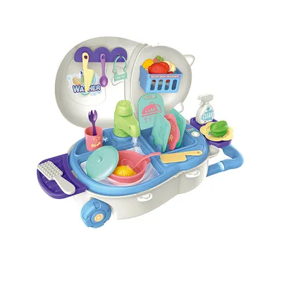 High Quality Promotional Educational Pretend Play Kitchen Set Toy Simulation Dishwashing Sink Toy for Kids