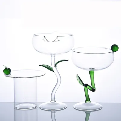 2024 Handmade Colored Rose Flower Shape Wine Glasses Goblet for Home Wedding