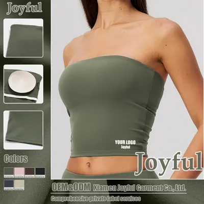 Wholesale Sexy Fitness Clothes Strapless Crop Yoga Top for Women