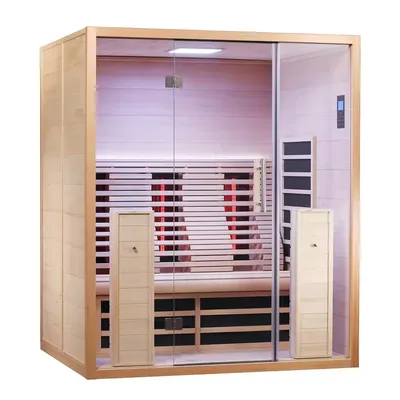 China Factory Hemlock Infrared Sauna House 2-3 Person Indoor Sauna Room