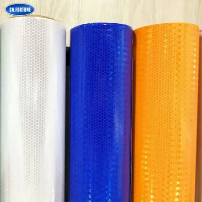 Multicolor Reflective Honeycomb Sticker 300mic PVC Film with Glue 110mic Liner 1.05/1.24/1.35/1.52*50m Reflective Material