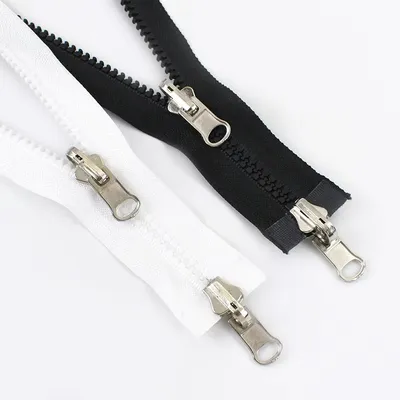 Premium Double Slider Open-End Resin Zipper Double-Sided Sewing Accessories for Clothing Garments