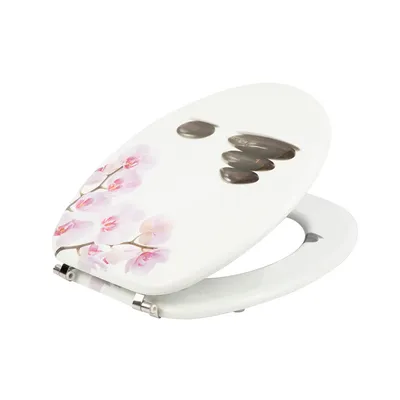 Anti Crack Easy Veneer MDF Printing Soft Close Toilet Seats for Office Toilet