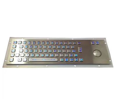 Hot Selling Industrial Keyboard Metal Backlit Keyboard with Trackball