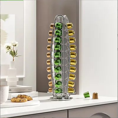 Rotatable Storage Capsule Storage Rack Electroplating Coffee Capsule Storage Rack