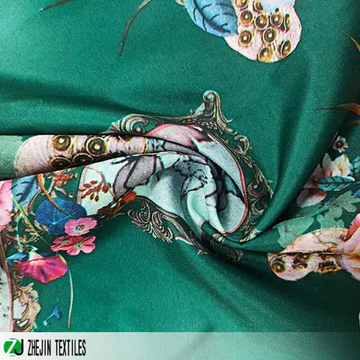 for Background 100% Polyester Printed Peach Brush Woven Fabric