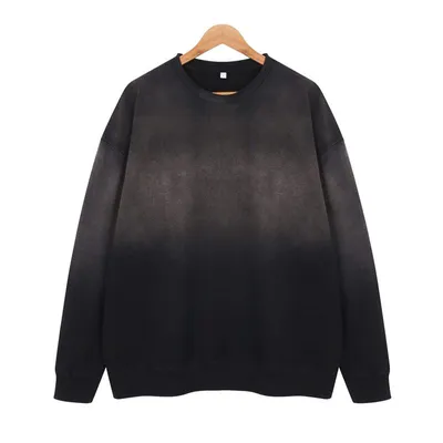 370 GSM Men 100% Cotton Gradient Color Oversized French Terry Sweatshirts
