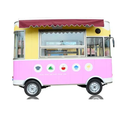 Street Mobile Electric Ice Cream Fast Food Snack Cart Stainless Steel Food Trucks Food Vending Van