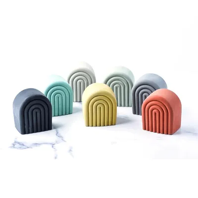 Concrete Arch Bookend Set