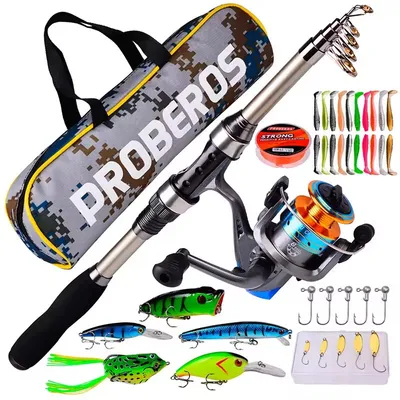 1.5m 1.8m 2.1m 2.4m Sea Fishing Rod and Reel Accessories Set Fishing Kit