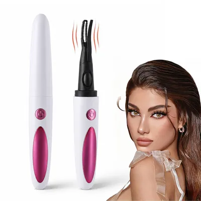 4-Gear Temp Adjustable Mini Heated Eyelash Curler with Comb