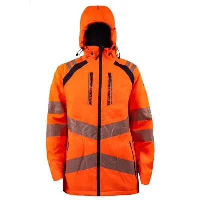 Factory Customized High Visibility Jacket Reflective Protective Clothing with Hat Double-Layer Jacket for Outdoor Work Jacket Safety Clothes Workwear