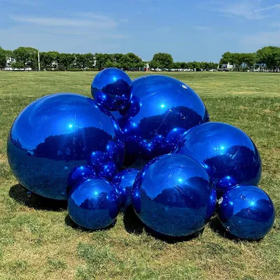 PVC Inflatable Christmas Ball Chameleon Mirror Balloon Big Shiny Inflatable Mirror Spheres Silver Inflat Mirror Ball