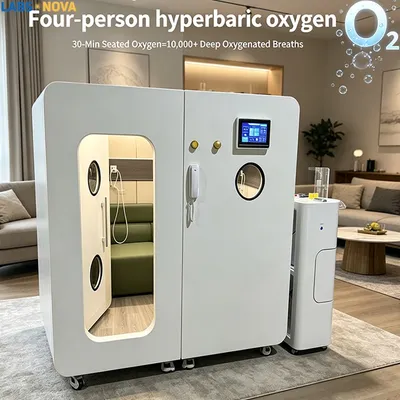 Mini Size Compact Four Seat 2.0ATA Hyperbaric Oxygen Chamber with Bibs System Independent Air Supply for Resort Health Center