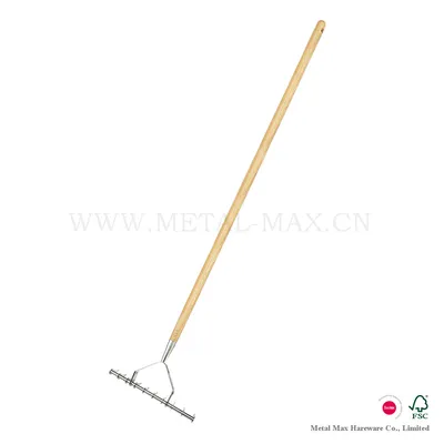 Gardening Stainless Steel Long Handled Scarifying Rake Garden Hand Tool