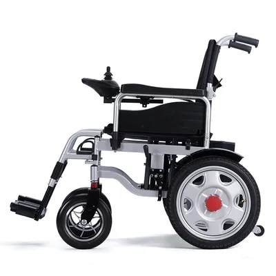 Versatile Electric Wheelchair with Steel Frame and Foldable Design