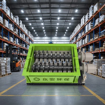 Heavy Duty Twin Shaft Shredder Machine for Bulky Furniture Plastic Containers and Wood Pallets Recycling