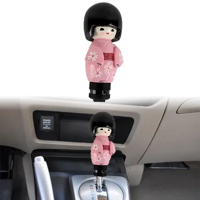 Cute Japanese Traditional Kokeshi Doll Car Universal Shift Knob