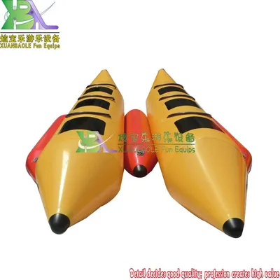 Double Tubes Water Sports Inflatable Banana Fish Raft Boat Equipment for 6 Persons