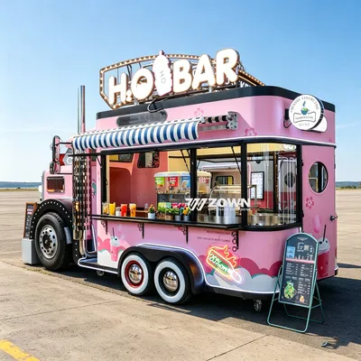 Factory Direct 4-Wheel Mobile Breakfast Burger Fries Coffee Vending Food Cart