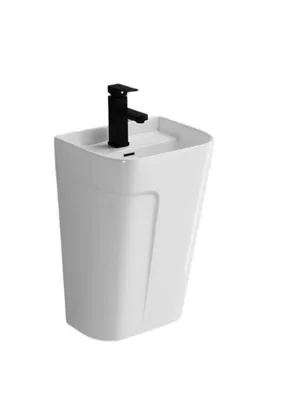 Popular Design Wall-Hung Half Pedestal Basin with Faucet