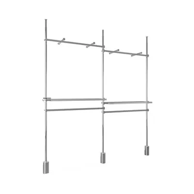 High End Chrome Retail Clothing Display Racks Modular Floor to Ceiling Store Fixtures