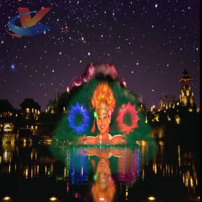 Outdoor Lake Decorative Digital Water Curtain Movie Waterfall with Waterfall Screen and Laser Light
