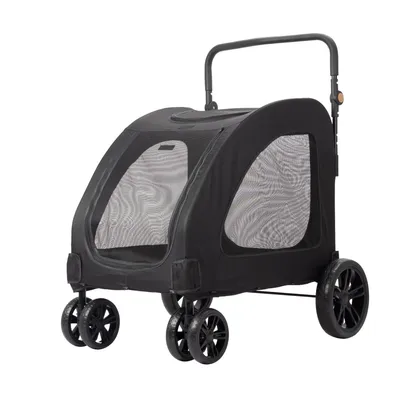 Foldable Pet Buggy Large Storage Pets Stroller Multi Cats Carrier