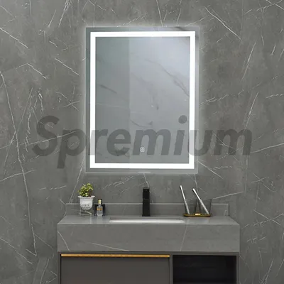 Rectangle Shaped Three Light Illuminated Touch Frameles LED Backlit Mirror