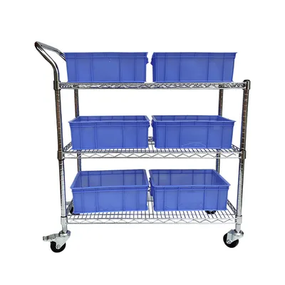 ESD 3-Layer Stainless Steel Anti Static Turnover Handcart for Cleanroom Use