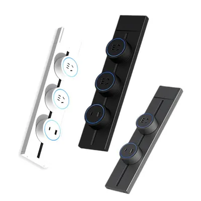 Universal Power Plug with Sliding Aluminum Track and USB Type C Plug