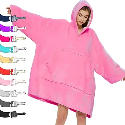 Blanket Hoodie, Oversized Wearable Sweatshirt Blankets of Soft Sherpa Plush for Adults Women Men - Cozy Warm