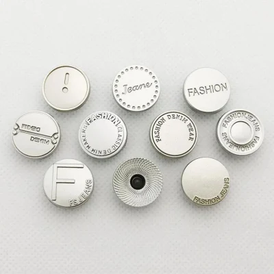 Stocking Designer Custom Engraved Logo Name Metal Jeans Button for Decoration