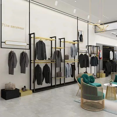 High End Commercial Clothing Display Racks Custom Metal Store Fixtures for Boutiques