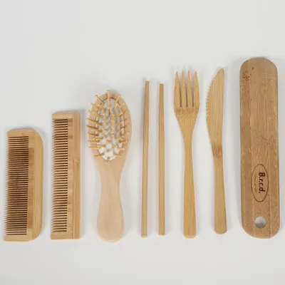 Bamboo Toothbrush +3G Toothpaste +Print Logo Hi-Q Brown Cardboard Box