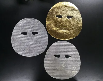 OEM Manufacturer's Customizable Dry Face Facial Mask Sheet Golden Gold Spunlace Cotton Moisturizing Female Facial Mask in China