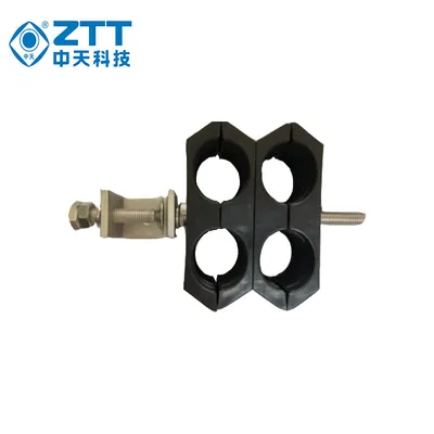 Through Core Type Feeder Clamps for 3/8" & 1/2" Cables Double-Hole 2 Rows (4х 3/8"-1/2") Communication RF Cable