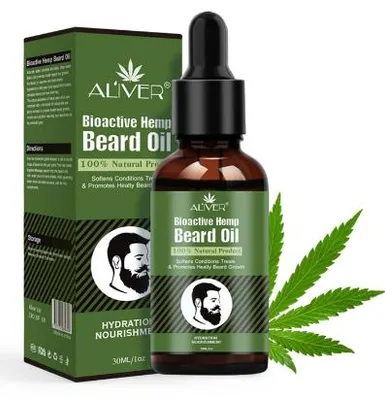 30ml Men Beard Growth Hemp Oil Avoid Beard Hair Loss Products Leave-in Conditioner for Groomed Growth