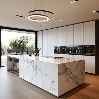 Luxury Home Wrapping Fitted Flat Pack Wood High End Kitchen Cabinets in Foshan
